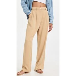 Donni. 'Twill' Tan Pleated Pants Size S